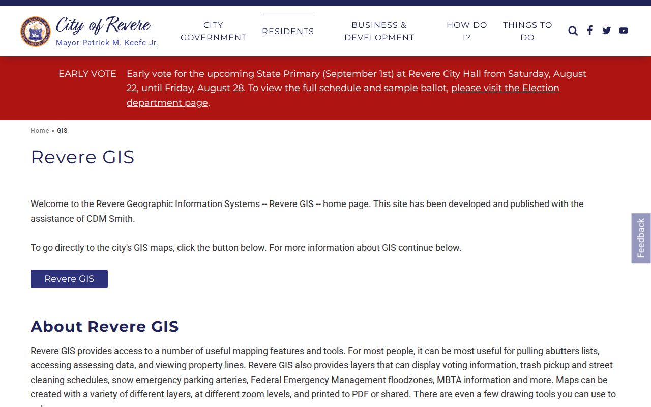 Revere residents directory GIS layers
