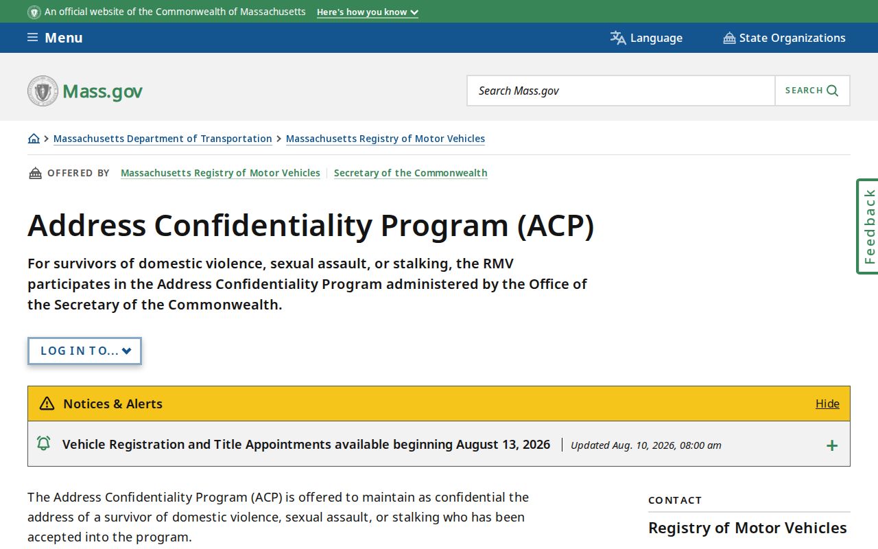 Revere neighbors Massachusetts Address Confidentiality Program information